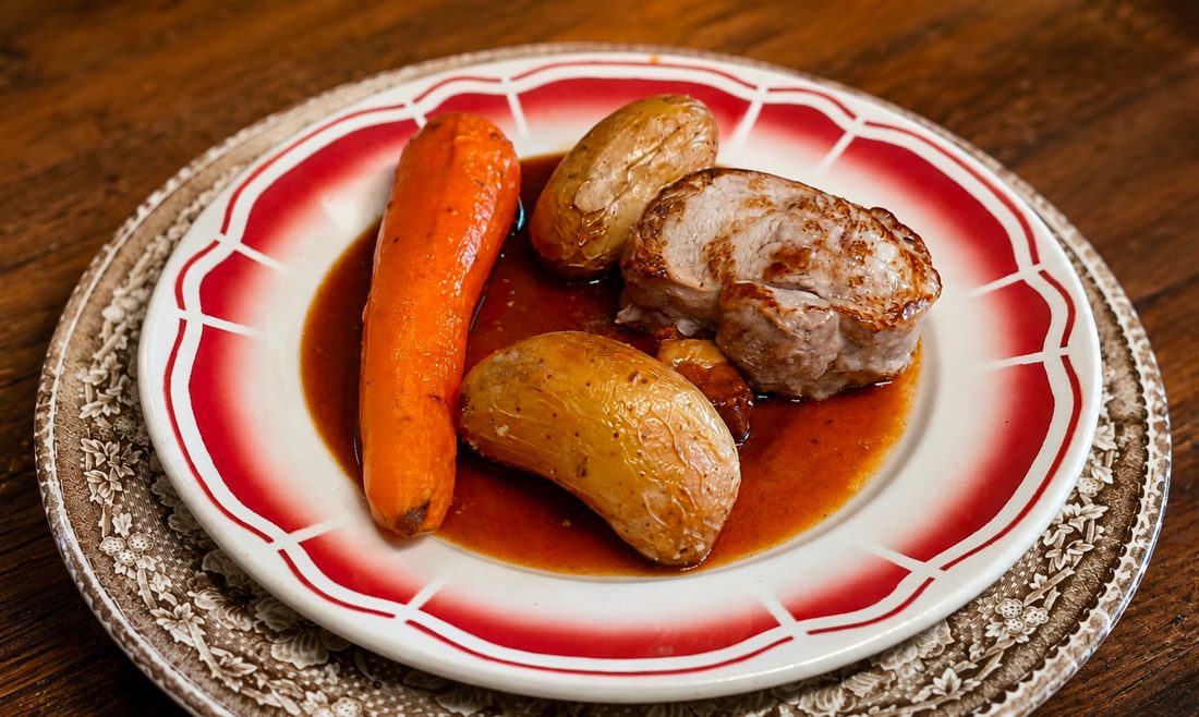 Filet mignon et légumes rôtis